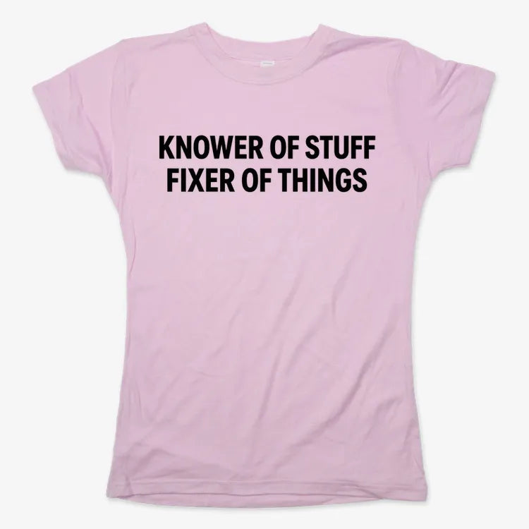 Knower of Stuff Fixer of Things-Women's T-Shirt-Soft Pink