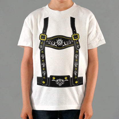 Lederhosen Costume with Suspenders and Floral Embroidery
