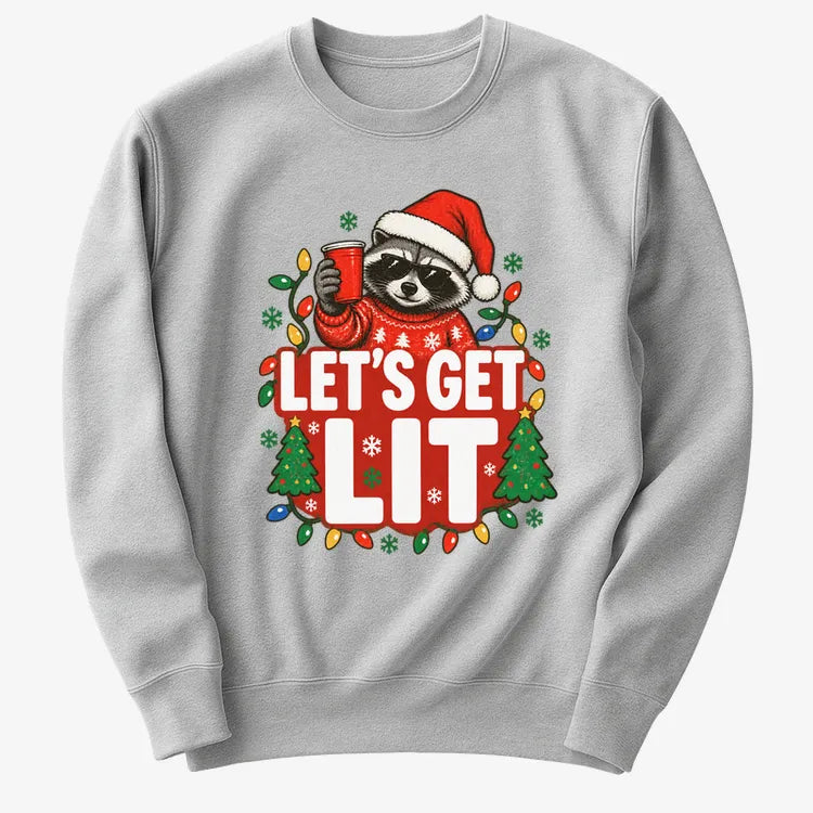 Let's Get Lit-Sweatshirt-Gray Heather