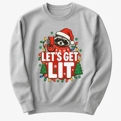 Let's Get Lit-Sweatshirt-Gray Heather