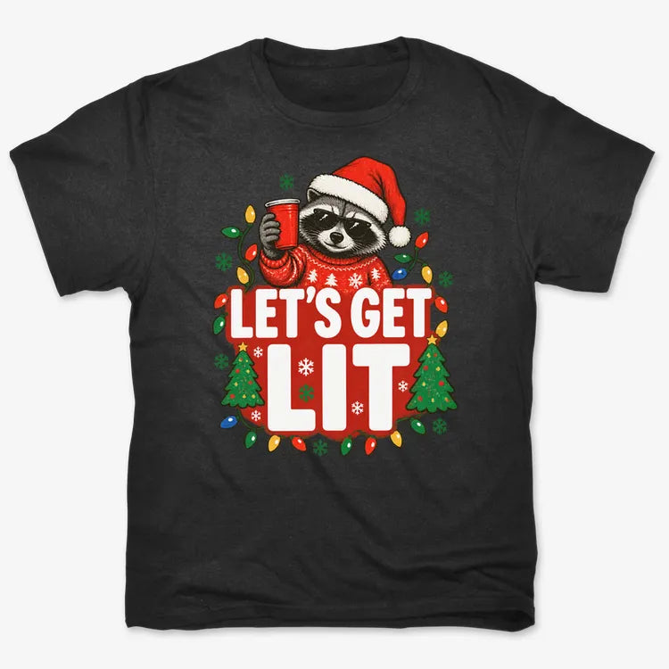 Let's Get Lit-Unisex Heavyweight T-Shirt-Black