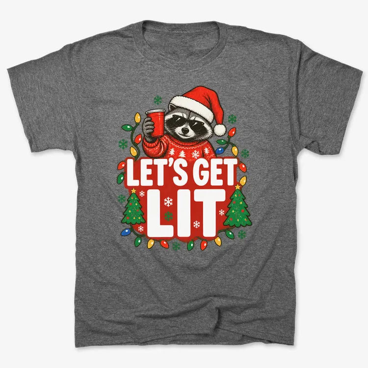 Let's Get Lit-Unisex Heavyweight T-Shirt-Charcoal Heather