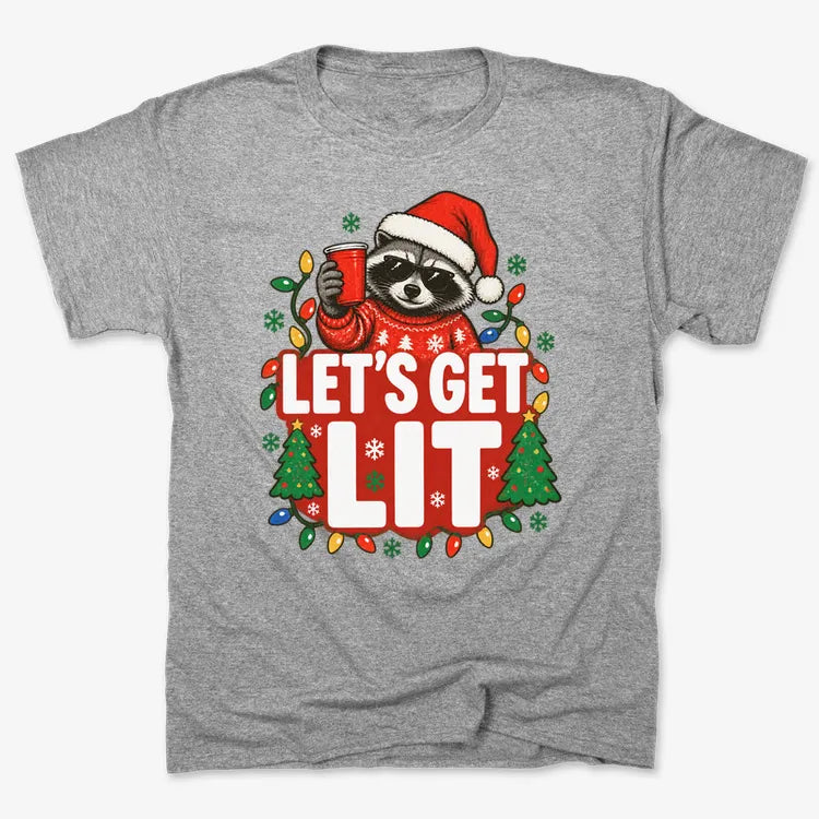 Let's Get Lit-Unisex Heavyweight T-Shirt-Heather Gray