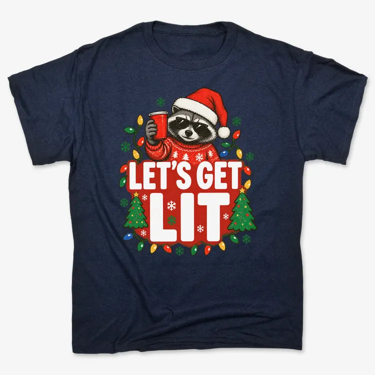 Let's Get Lit-Unisex Heavyweight T-Shirt-Navy Blue
