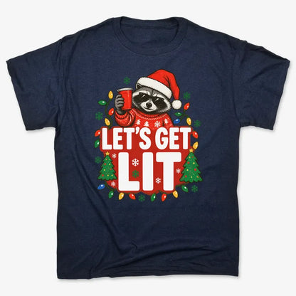 Let's Get Lit-Unisex Heavyweight T-Shirt-Navy Blue