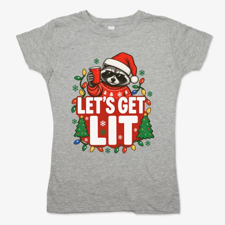Let's Get Lit-Women's T-Shirt-Gray Granite