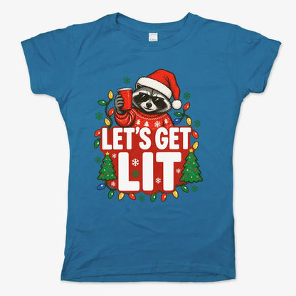 Let's Get Lit-Women's T-Shirt-Sky Blue
