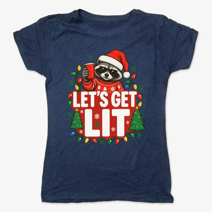 Let's Get Lit-Women's T-Shirt-True Navy