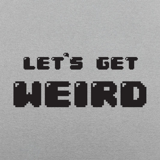 Let's Get Weird Retro 8Bit Pixel Text graphic Unisex Heavyweight T-Shirt in Gray Heather