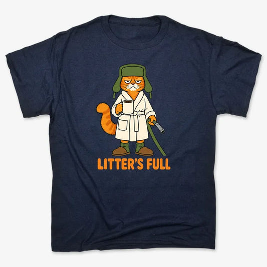 Litter's Full-Unisex Heavyweight T-Shirt-Navy Blue