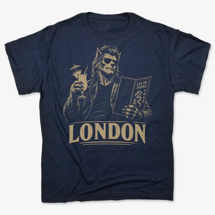 London Werewolf-Unisex Heavyweight T-Shirt-Navy Blue