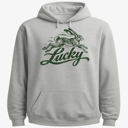 Lucky Rabbit-Hoodie-Gray Heather