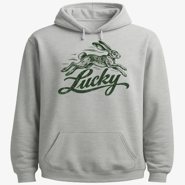 Lucky Rabbit-Hoodie-Gray Heather