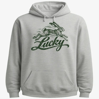 Lucky Rabbit-Hoodie-Gray Heather