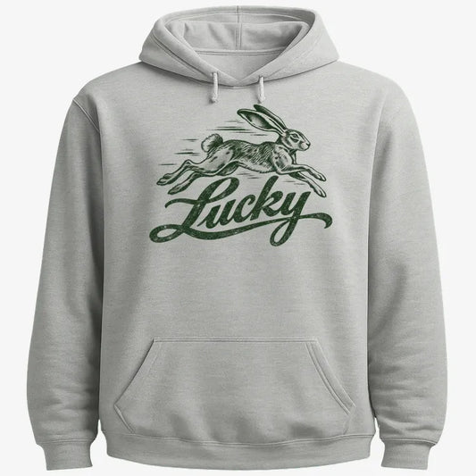 Lucky Rabbit-Hoodie-Gray Heather