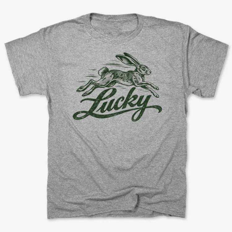Lucky Rabbit-Unisex Heavyweight T-Shirt-Heather Gray