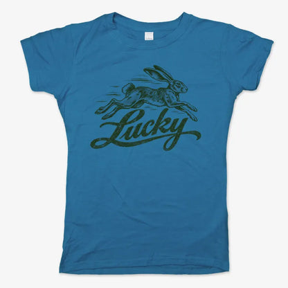 Lucky Rabbit-Women's T-Shirt-Sky Blue