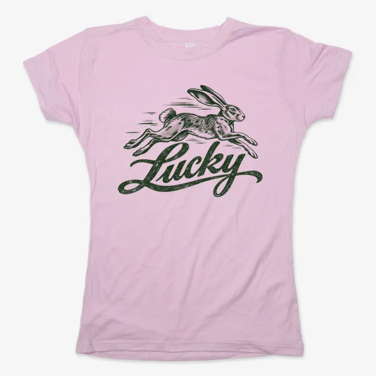 Lucky Rabbit-Women's T-Shirt-Soft Pink