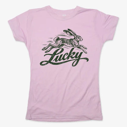 Lucky Rabbit-Women's T-Shirt-Soft Pink