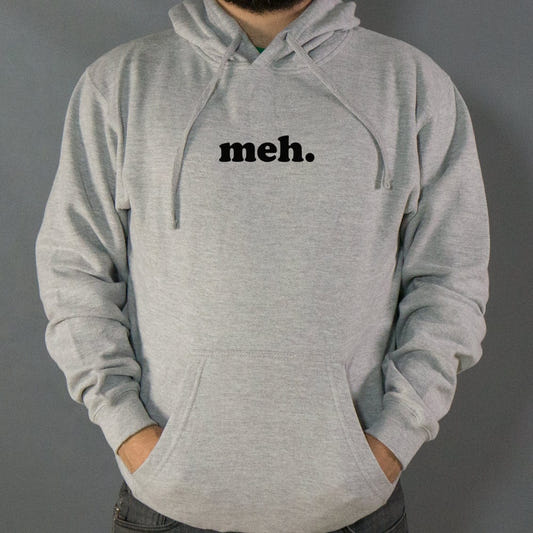 Meh Word of Total Apathy graphic Hoodie in Gray Heather
