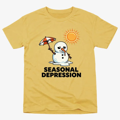 Seasonal Depression Melting Snowman
