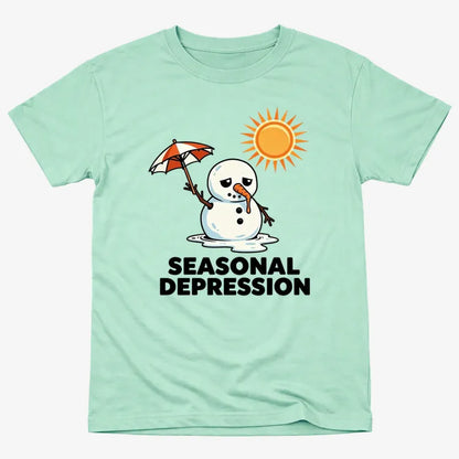 Seasonal Depression Melting Snowman