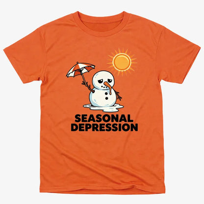 Seasonal Depression Melting Snowman