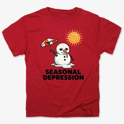 Seasonal Depression Melting Snowman