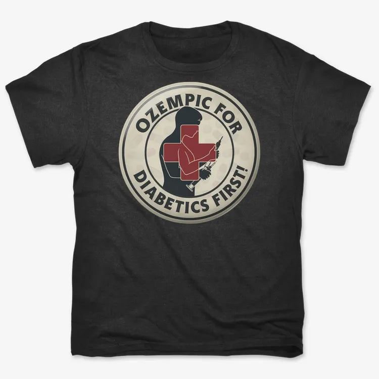 Ozempic for Diabetics First!-Men's T-Shirt-Black
