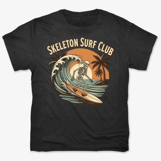 Skeleton Surf Club Tee-Men's T-Shirt-Black