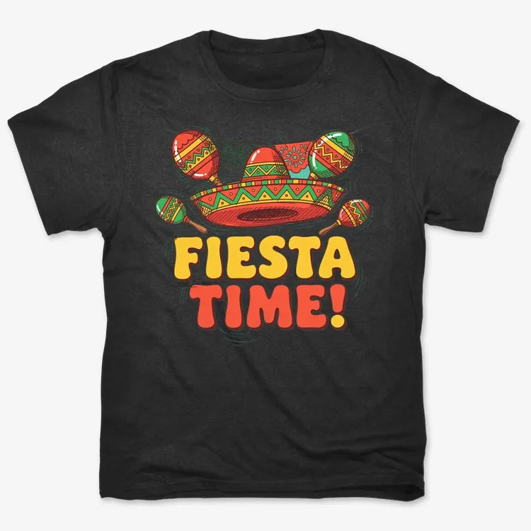Vibrant Fiesta Time T-Shirt-Men's T-Shirt-Black