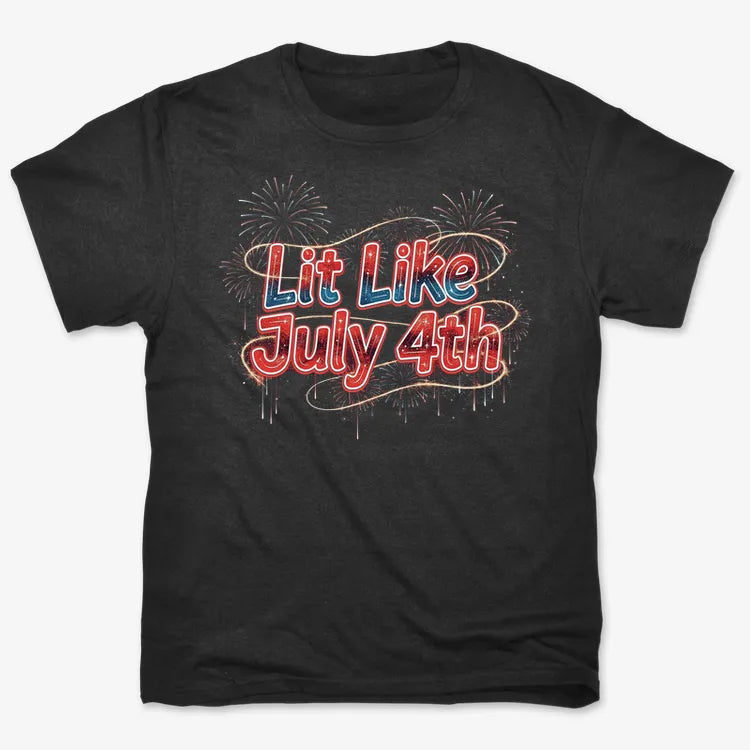 Lit Like July 4th-Men's T-Shirt-Black