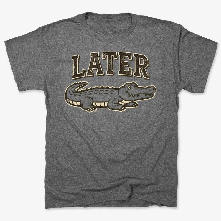 Later Alligator-Men's T-Shirt-Charcoal Heather