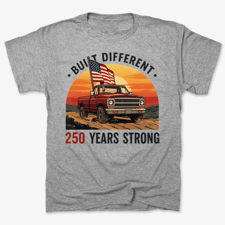 Built Different: 250 Years Strong-Men's T-Shirt-Gray Heather