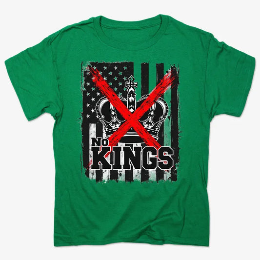 No Kings Statement Tee-Men's T-Shirt-Kelly Green Heather