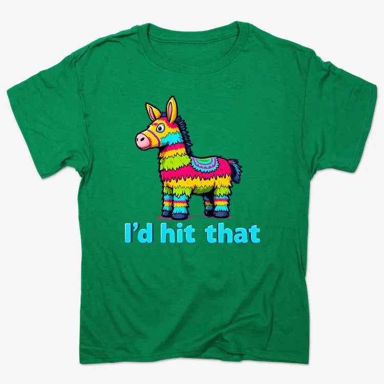 I’d Hit That Piñata Humor Tee-Men's T-Shirt-Kelly Green Heather