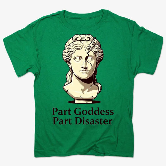 Goddess Meets Disaster Tee-Men's T-Shirt-Kelly Green Heather
