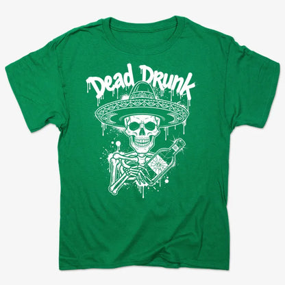 Dead Drunk Skeleton Fiesta-Men's T-Shirt-Kelly Green Heather