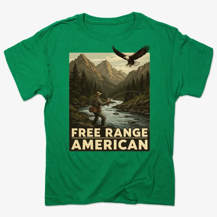 Free Range American-Men's T-Shirt-Kelly Green Heather