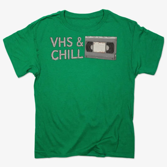 VHS & Chill Vintage Vibe-Men's T-Shirt-Kelly Green Heather