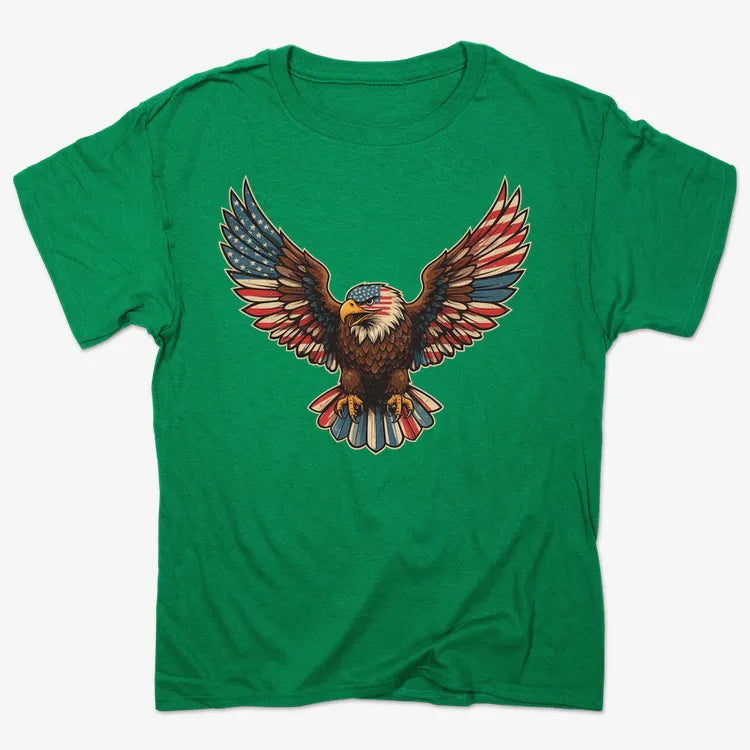 Patriotic Soaring Eagle-Men's T-Shirt-Kelly Green Heather
