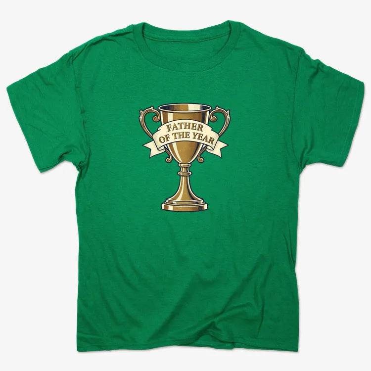Father of the Year Trophy Design-Men's T-Shirt-Kelly Green Heather