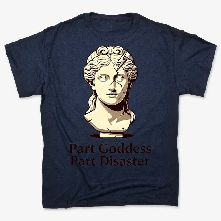 Goddess Meets Disaster Tee-Men's T-Shirt-Navy Blue