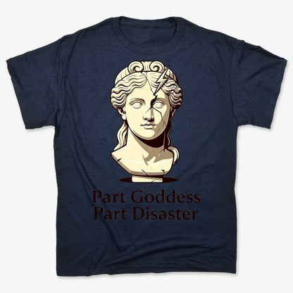 Goddess Meets Disaster Tee-Men's T-Shirt-Navy Blue