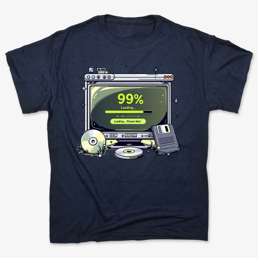99% Loading... Please Wait-Men's T-Shirt-Navy Blue