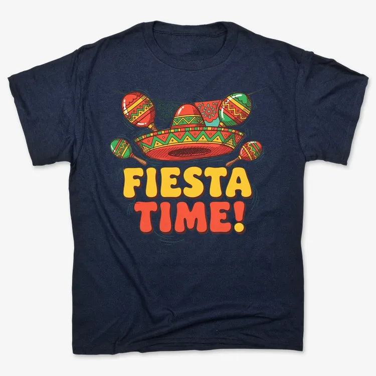 Vibrant Fiesta Time T-Shirt-Men's T-Shirt-Navy Blue