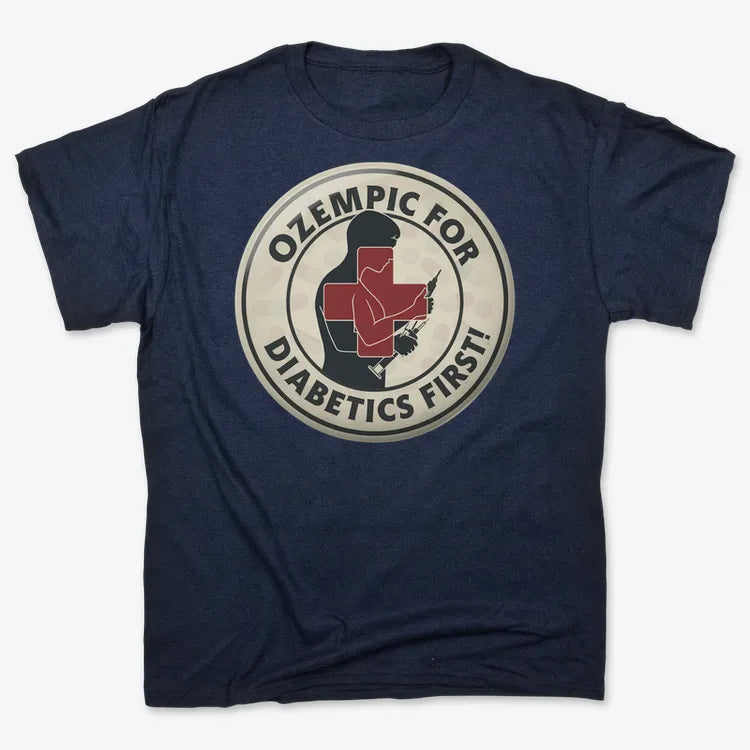 Ozempic for Diabetics First!-Men's T-Shirt-Navy Blue