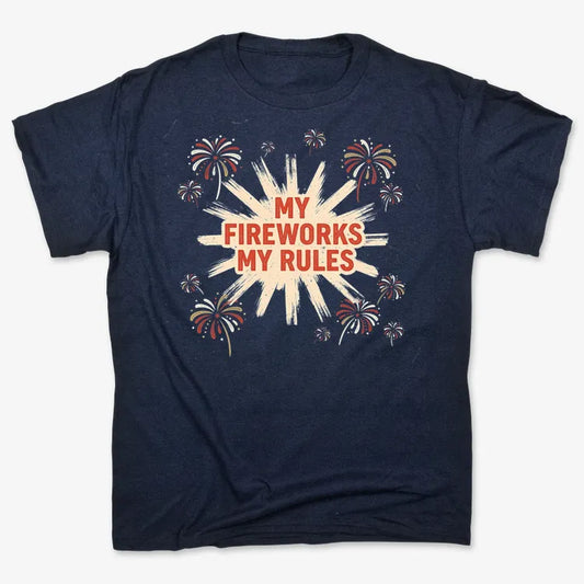 My Fireworks My Rules-Men's T-Shirt-Navy Blue