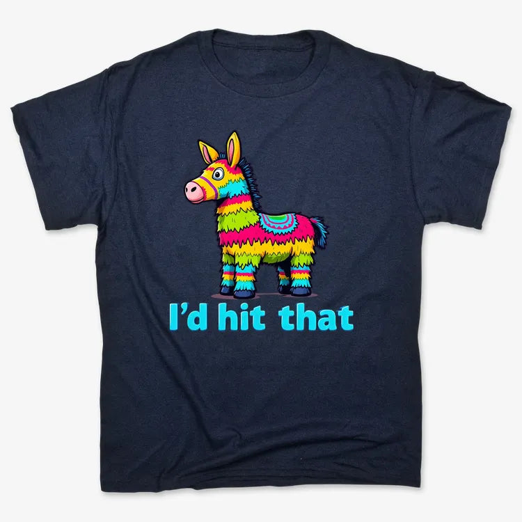 I’d Hit That Piñata Humor Tee-Men's T-Shirt-Navy Blue