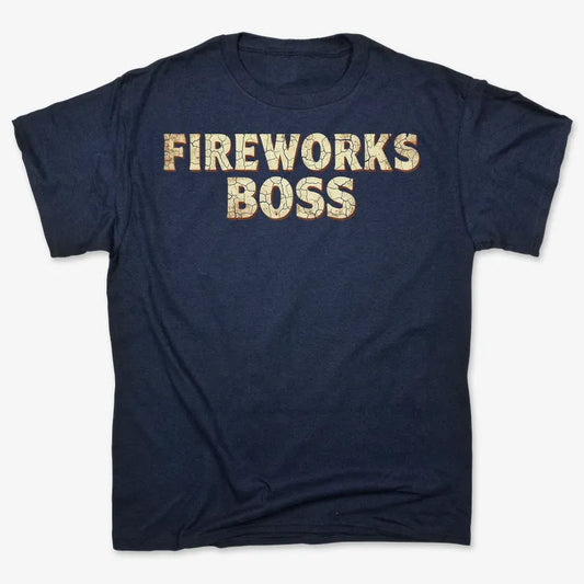 Fireworks Boss-Men's T-Shirt-Navy Blue